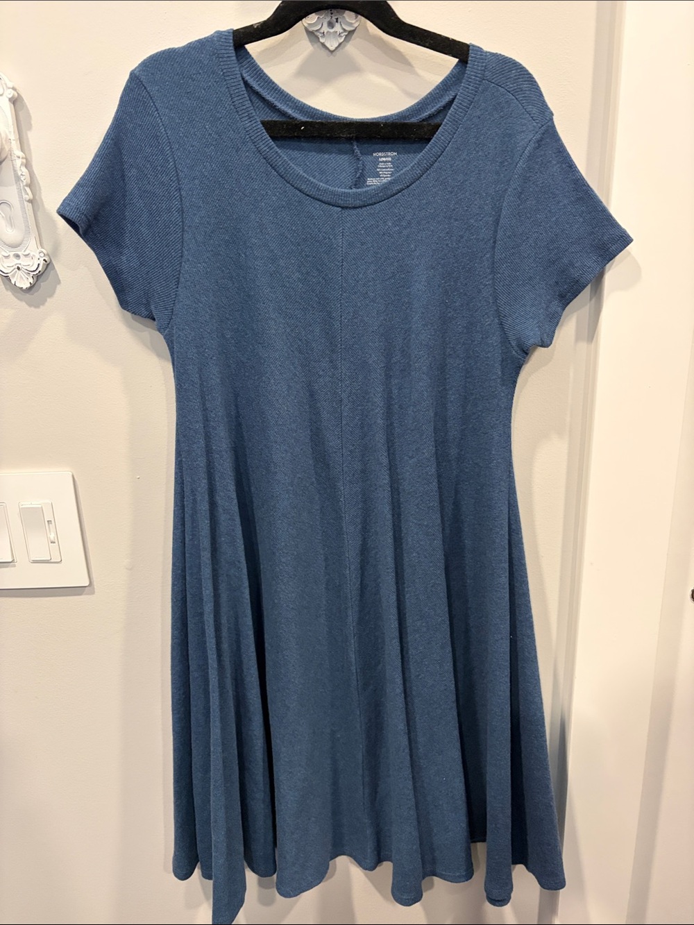 Nordstrom Denim-Blue Short Sleeve Swing Dress